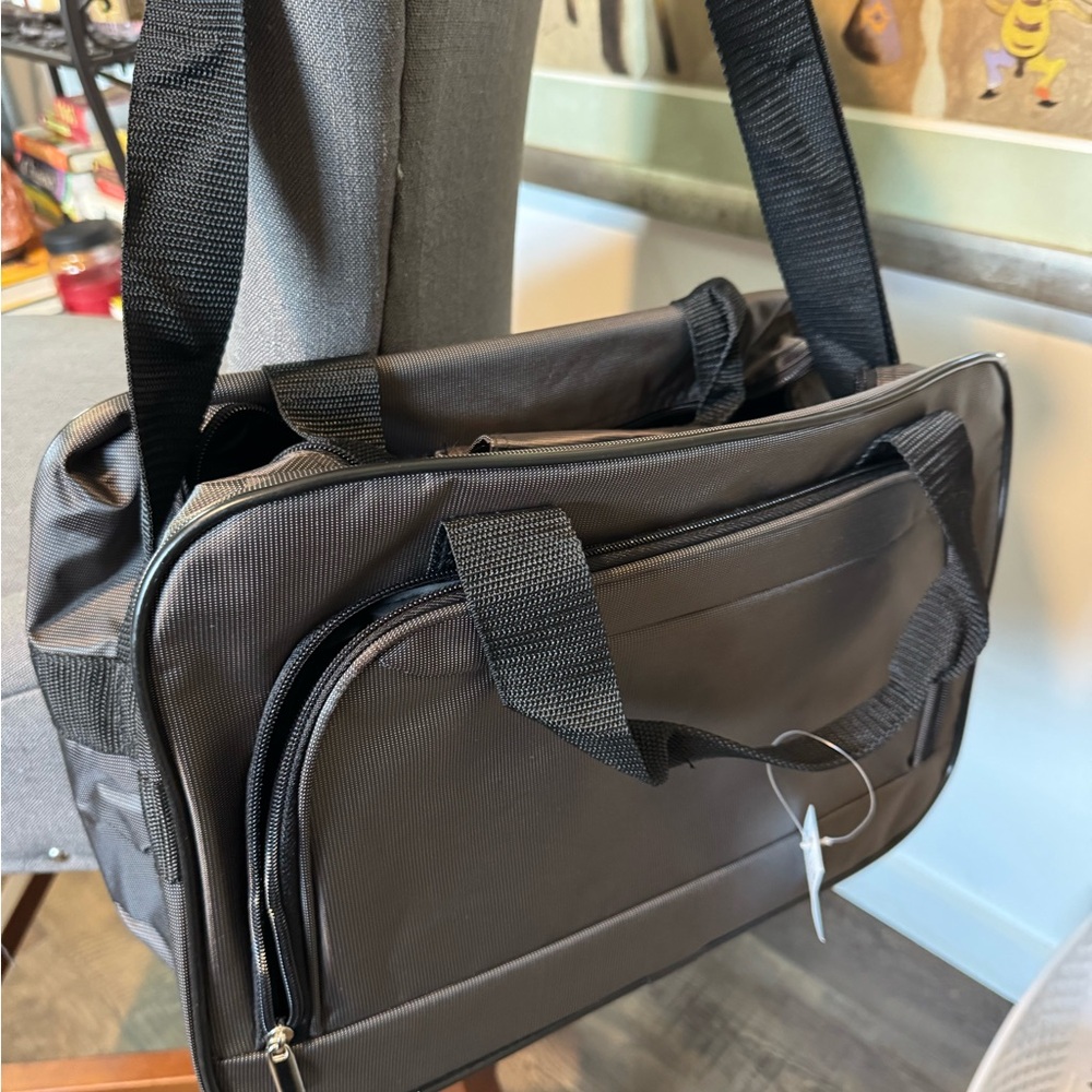 Black Axiz Group Bag - Great for Travel has a Luggage Strap - Under seat bag